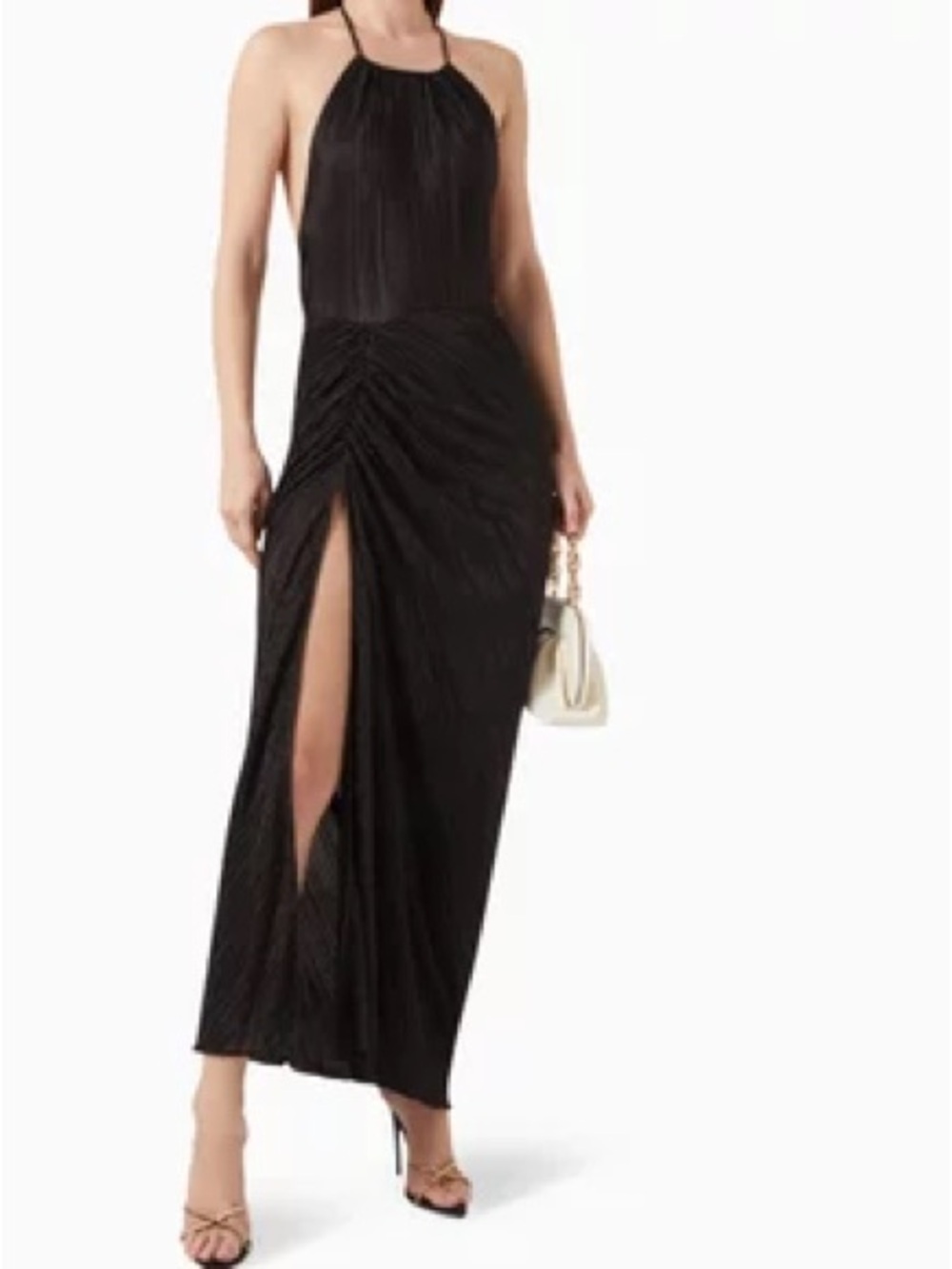 Good American  Always Fits Plisse Black Maxi Skirt - L/XL 3/4